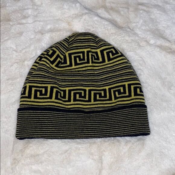 Versace Accessories - Versace Greek pattern beanie hat